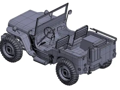 military vehicles Low-poly 3D model