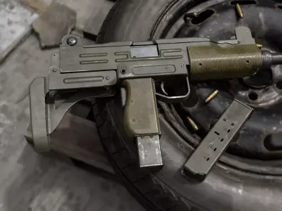 Game-Ready SMG IMI UZI  Low-poly 3D model