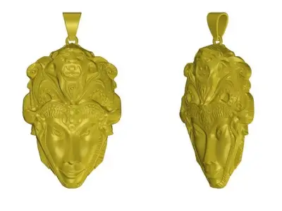 Goddess face Relief Pendant Design For silver jewelry  3D print model