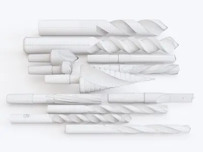 Drill bit set 01 3D model