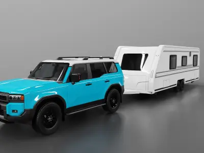  Toyota Land Cruiser 250 and Camping Caravan 