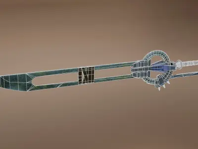 Ancient sword Low-poly 3D model 2