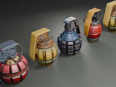 Stylized Grenades 3D model