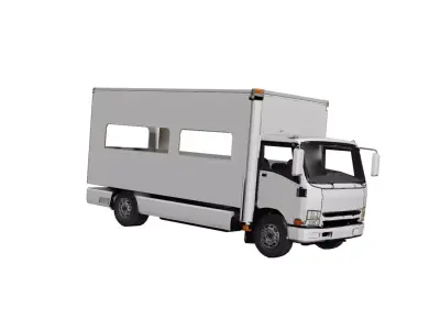 Isuzu NPR Box Truck Low Poly Cargo Delivery Vehicle Low-poly 3D model
