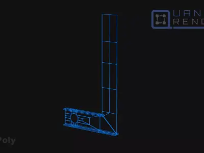 Carpenter Square 001 Low-poly 3D model