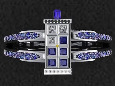 Art Deco Ring 3D print model 44