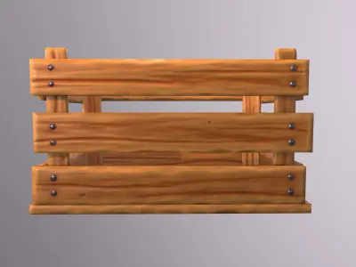 Stylized wood crate Free low-poly 3D model