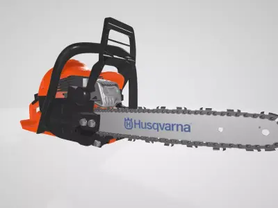 Husqvarna 440 18 Gas Chainsaw Orange Low-poly 3D model