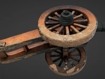 Cannon - Low Poly old Low-poly 3D model