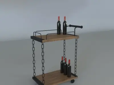 Chain Wine Trolley 3D model
