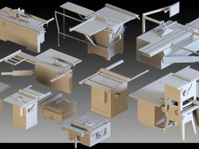 41 Carpentry Equipments- Kitbash- High detail 3d models 3D model