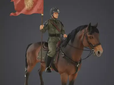 soldier on his horse  3D model