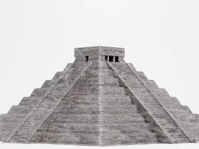 Mayan Pyramid V1 - Ancient Temple Architecture 3D model