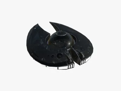 Alien Spaceship UFO I10 Full Black - Sci Fi Spacecraft Design Low-poly 3D model