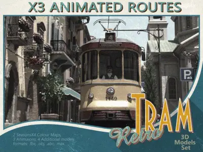 Tram Retro 3D model