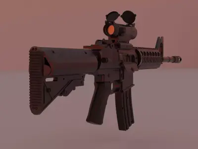 M4 Rifle model - Game Ready Free 3D model