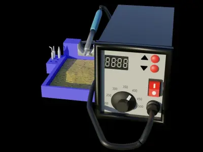 Soldering Station Free low-poly 3D model