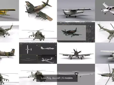 Low Poly Aircraft 3D Model Collection