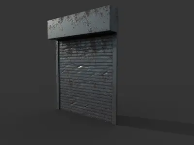 Metal industrial door Low-poly 3D model buy