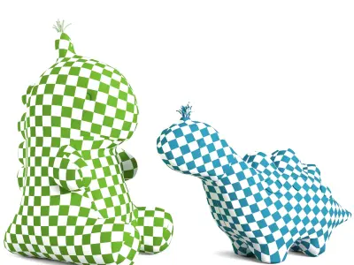 Ahlulu Cute Dinosaur Plush Toy 3D model