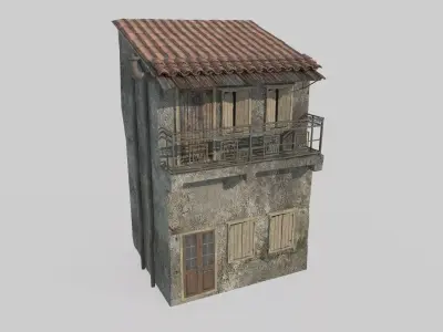 Slum buildings are small and low-rise 3D model