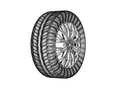 Car Tyre High Poly 3D model