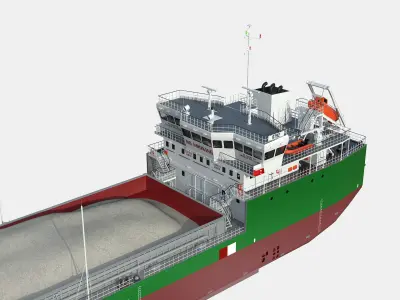 Combined platform tanker Ship 140m hquality 3D model