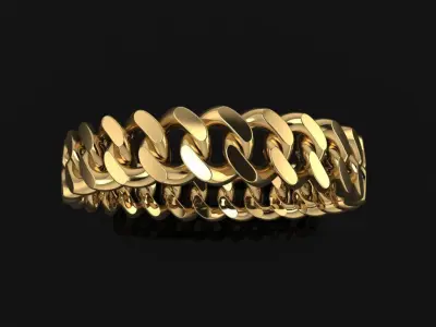 Cuban Link Band Ring SIZE 7 3D print model