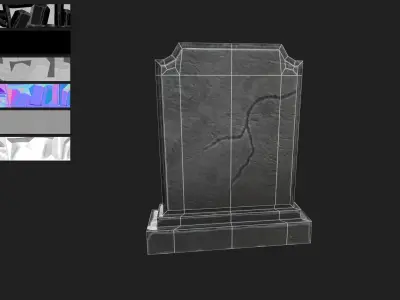 Gravestone Low-poly 3D model get