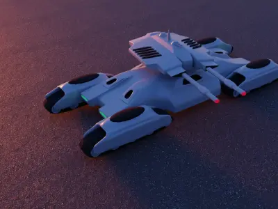 Futuristic tank 3D model purchase