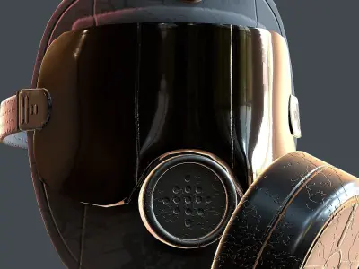 Gas mask helmet 3d model scifi Low-poly  Low-poly 3D model buy