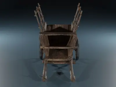 Medieval Farm Cart Low-poly 3D model