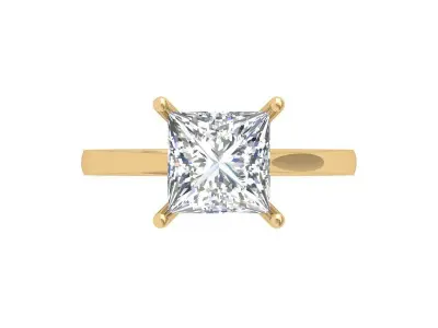 Solitaire Princess Ring 3D print model get