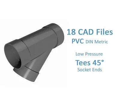 PVC Low Pressure Tees 45 Degrees - Socket Ends Free 3D model