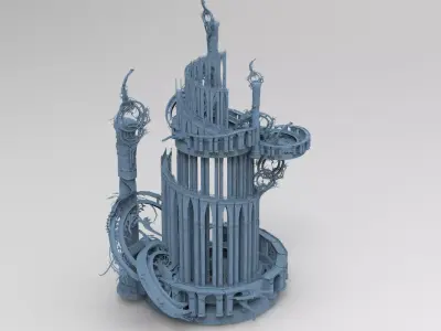 Final Fantasy Floating island citidel 3D model