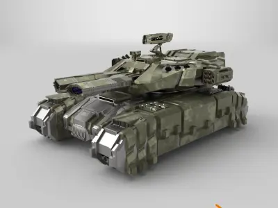  Sci Fi Heavy Tank Green 