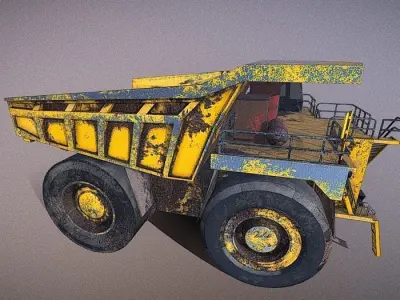 Free Old Mine Dump Truck  Free low-poly 3D model