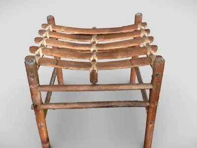 Wooden stool scan Free 3D model