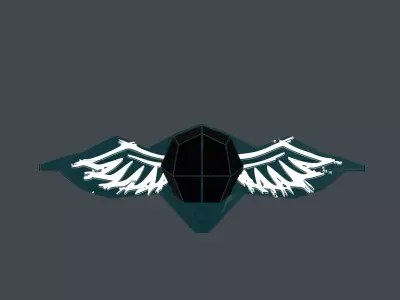 Spaceship philadelphia eagles logo Low-poly 3D model