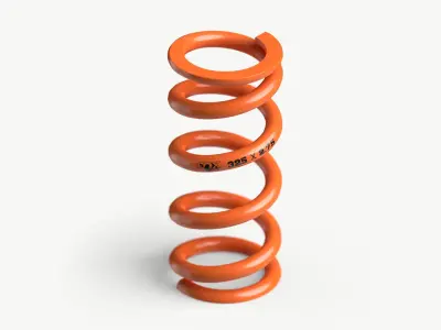 FOX SLS Coil Spring in orange Low-poly 3D model