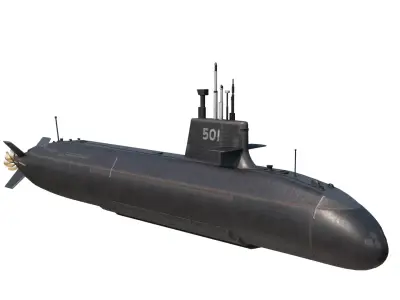 JMSDF Soryu-class submarine 16SS 3D model