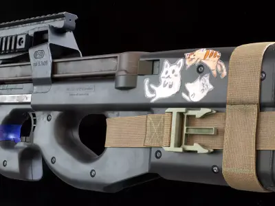 P90 - Assault Rifle Low-poly 3D model