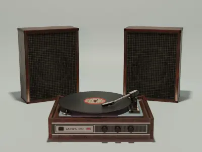 Gramophone Low-poly 3D model