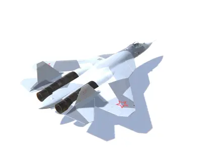 SU-57 Felon Jet Fighter Aircraft Low-poly 3D model