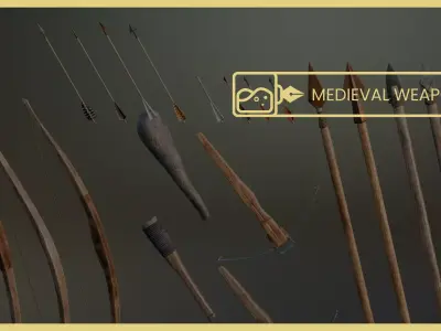 Medieval Weapons 3D Asset Pack Low-poly 3D model