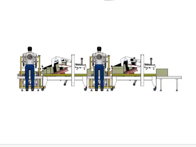 Automatic unpacking and sealing machine  3D model