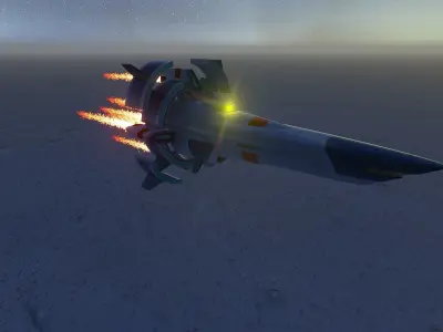 Futuristic 3D Space Ship 2023  2024 Model Fly vehicle Low-poly 3D model