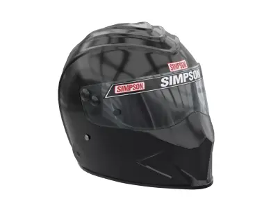 Simpson Racing SA2020 Diamondback black helmet Low-poly 3D model