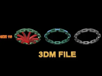 Hermes Style Link Diamond Band Ring Size 10 3D print model