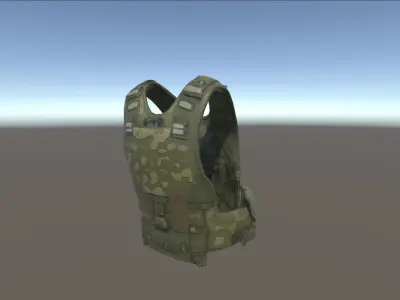 3D  Military Vest Model With Textures Low Poly And High Poly Low-poly 3D model